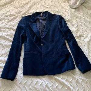 Blue velvet blazer